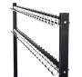 Wieszak do szatni 120 cm 80 hak, czarny/srebrny