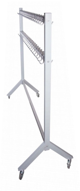 Wieszak do szatni 120 cm 80 hak, czarny/srebrny