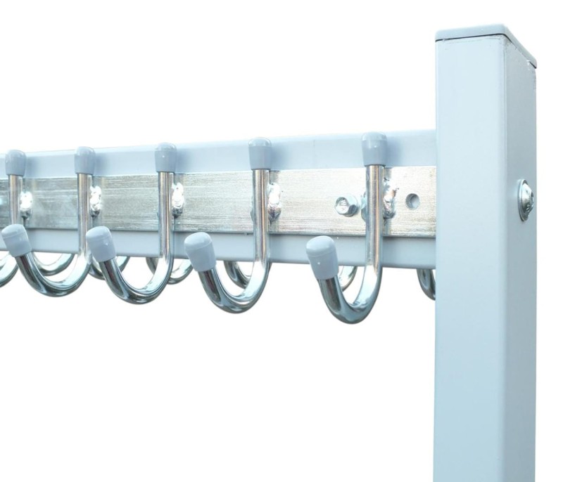 Wieszak do szatni 120 cm 80 hak, czarny/srebrny