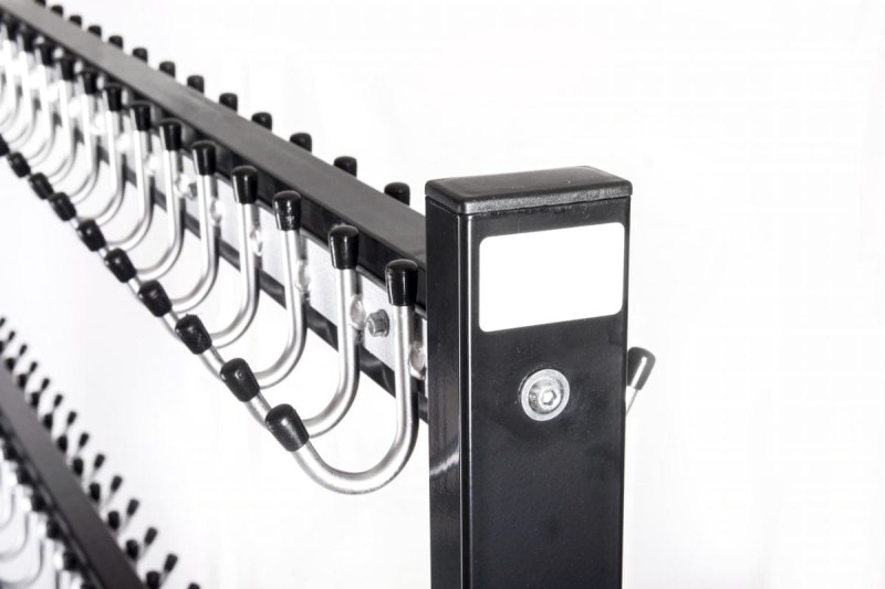 Wieszak do szatni 150 cm 100 hak, czarny/srebrny