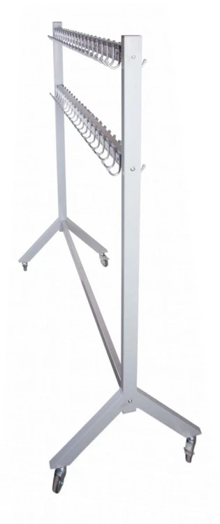 Wieszak do szatni 150 cm 100 hak, czarny/srebrny