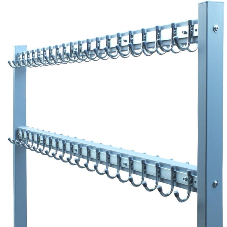 Wieszak do szatni 150 cm 100 hak, czarny/srebrny