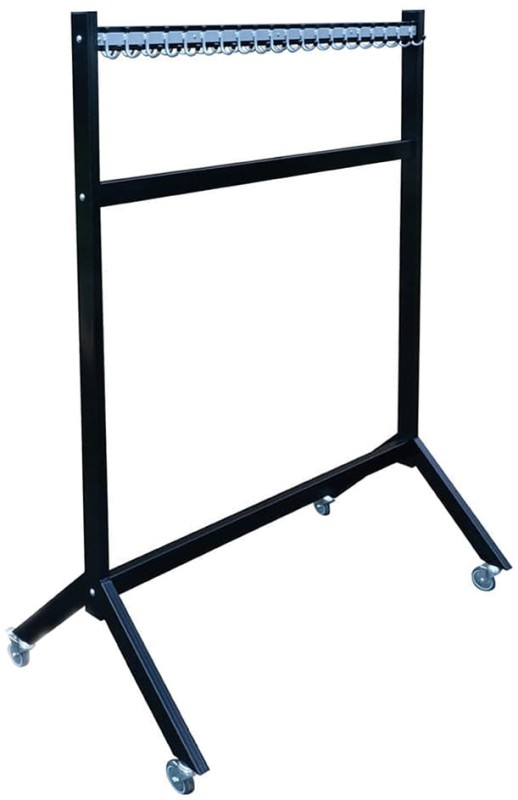 Wieszak do szatni 150 cm 50 hak Czarny/Srebrny