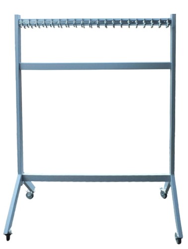 Wieszak do szatni 150 cm 50 hak Czarny/Srebrny