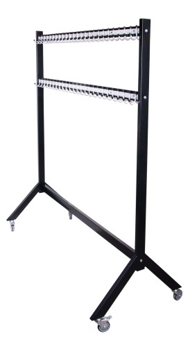 Wieszak do szatni 150 cm 100 hak, czarny/srebrny