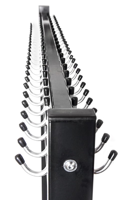 Wieszak do szatni 150 cm 100 hak, czarny/srebrny