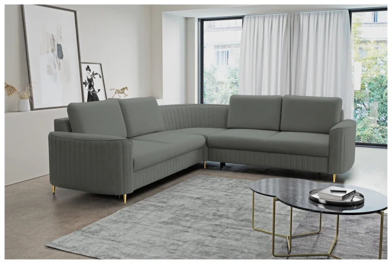 Narożnik tapicerowany LAREN 251 cm do salonu - Castel 93