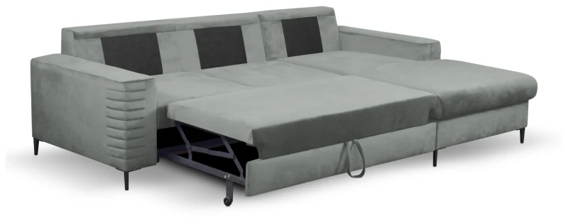 Narożnik rozkładany COLLIN 253 cm z funkcją spania i pojemnikiem na pościel - Velluto - Grey 16
