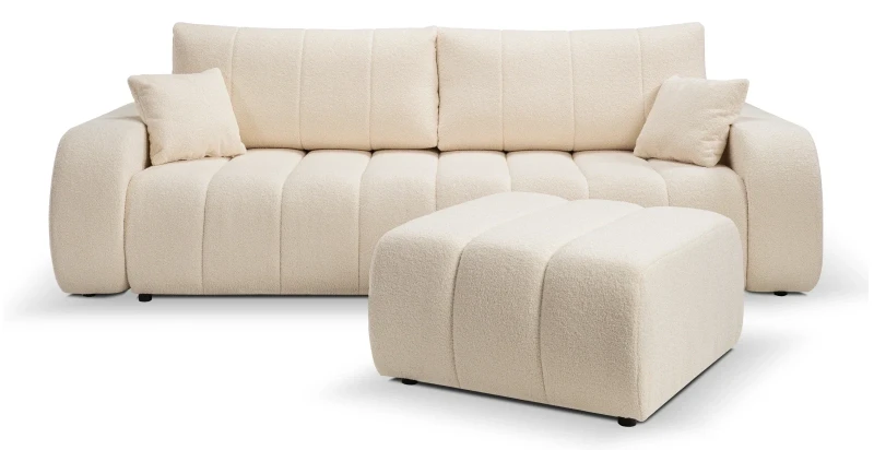 Pufa tapicerowana BALOO 82 cm nowoczesna pikowana do salonu - Lambi 8