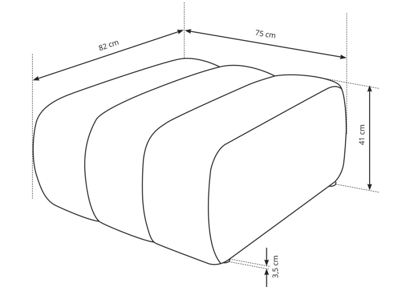 Pufa tapicerowana BALOO 82 cm nowoczesna pikowana do salonu