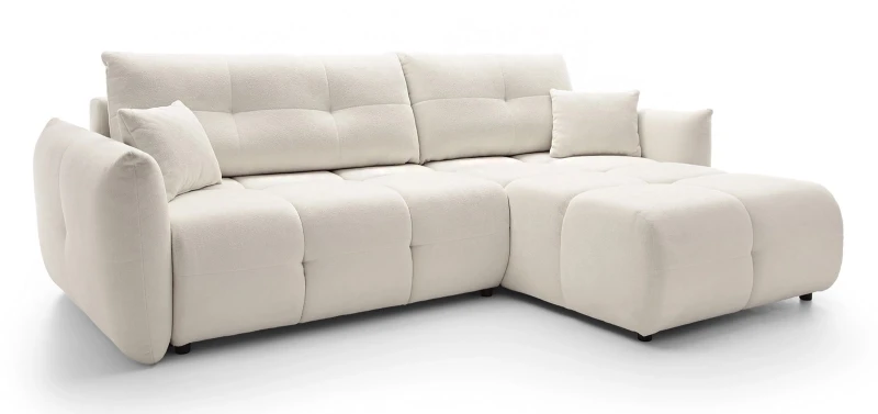 Narożnik rozkładany BASE 257 cm z funkcją spania i pojemnikiem na pościel - Sicurio 60