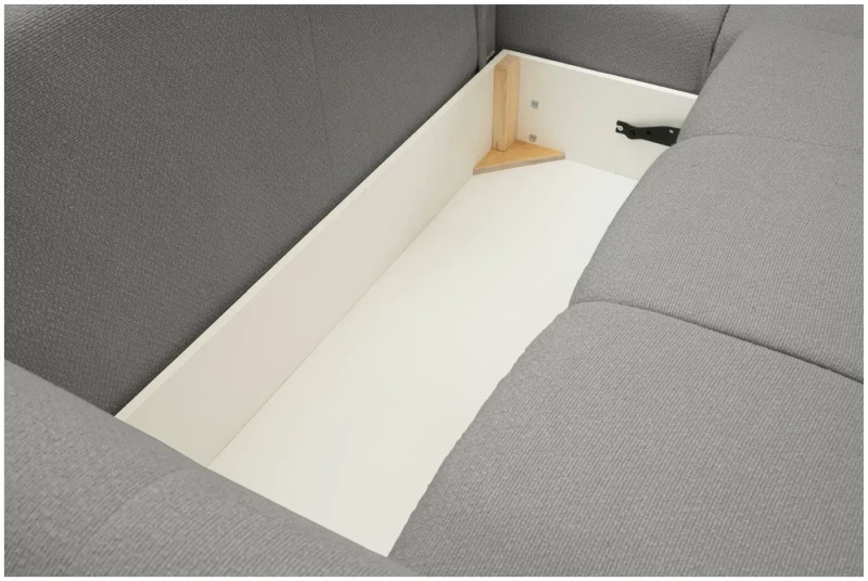 Narożnik rozkładany BASE 257 cm z funkcją spania i pojemnikiem na pościel - Nordic Mouse