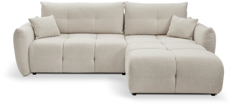 Narożnik rozkładany BASE 257 cm z funkcją spania i pojemnikiem na pościel - Nordic Taupe