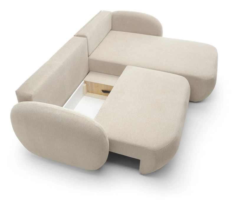 Narożnik rozkładany OLIO 248 cm z funkcją spania i pojemnikiem na pościel - Aragon 03