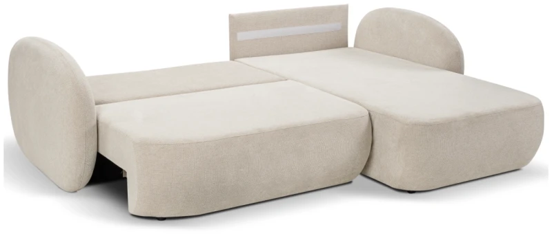 Narożnik rozkładany OLIO 248 cm z funkcją spania i pojemnikiem na pościel - Aragon 03 + 59