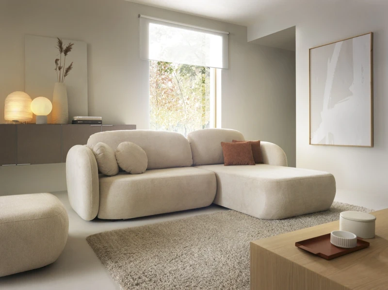 Narożnik rozkładany OLIO 248 cm z funkcją spania i pojemnikiem na pościel - Aragon 03