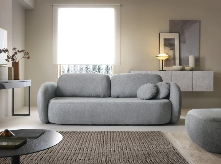 Sofa rozkładana OLIO 238 cm z funkcją spania i pojemnikiem na pościel - Aragon 93