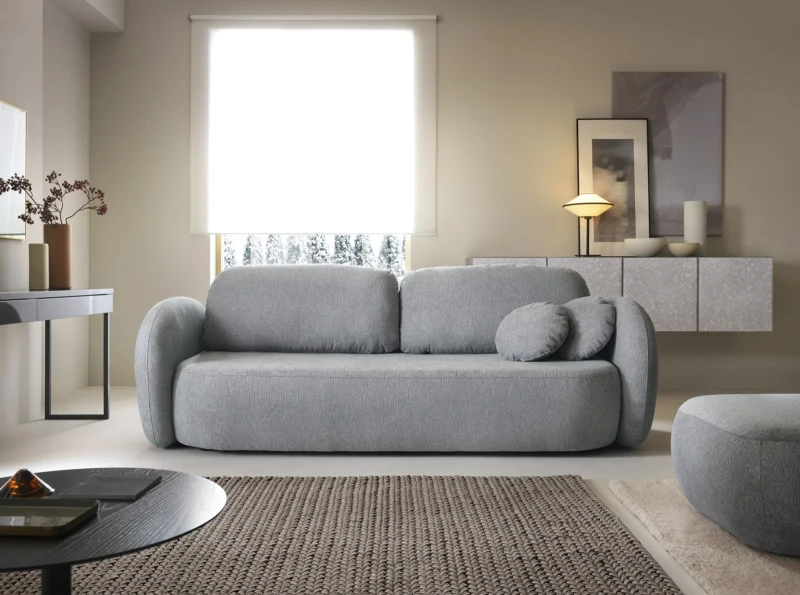 Sofa rozkładana OLIO 238 cm z funkcją spania i pojemnikiem na pościel - Aragon 93