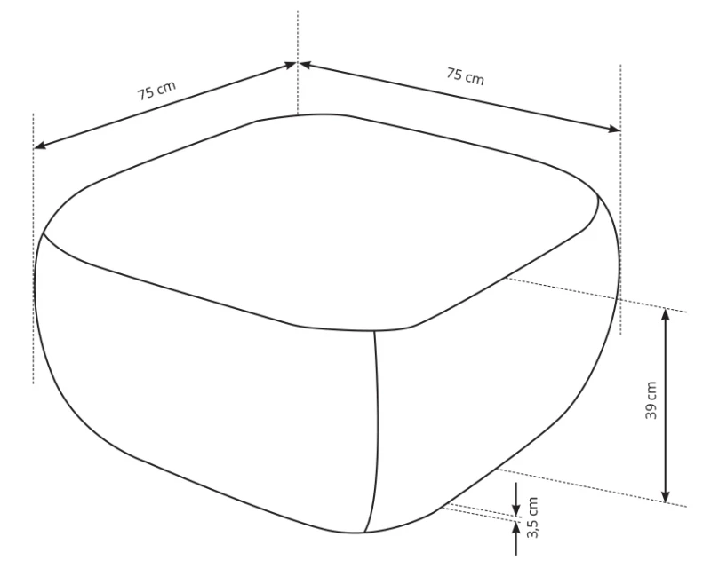 Pufa tapicerowana OLIO 75 cm nowoczesna do salonu