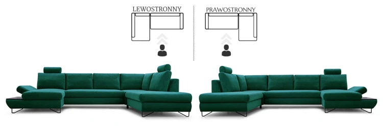 Narożnik rozkładany LOFT III 344 cm z funkcją spania i pojemnikami na pościel - Lewy & Prawy