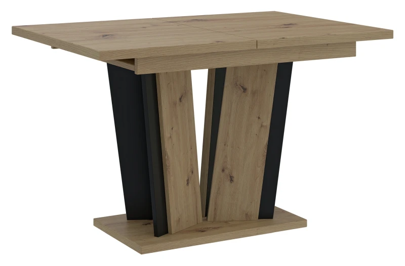 Stół rozkładany Naturio 120-160 cm prostokątny nowoczesny do jadalni salonu artisan black