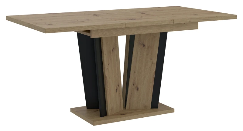Stół rozkładany Naturio 120-160 cm prostokątny nowoczesny do jadalni salonu artisan black