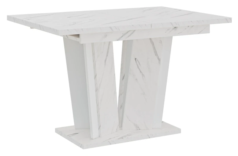 Stół rozkładany Naturio 120-160 cm prostokątny nowoczesny do jadalni salonu bianco marble white