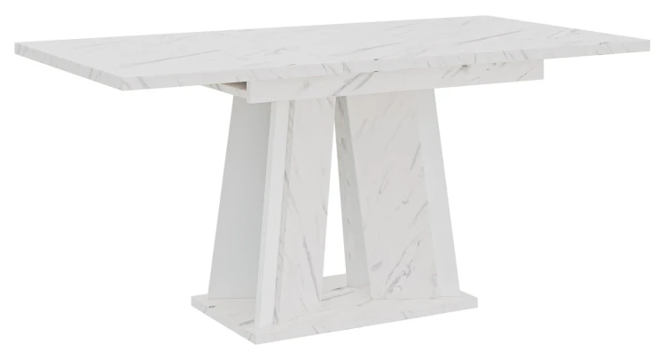 Stół rozkładany Naturio 120-160 cm prostokątny nowoczesny do jadalni salonu bianco marble white