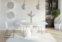 Stół rozkładany Naturio 120-160 cm prostokątny nowoczesny do jadalni salonu bianco marble white