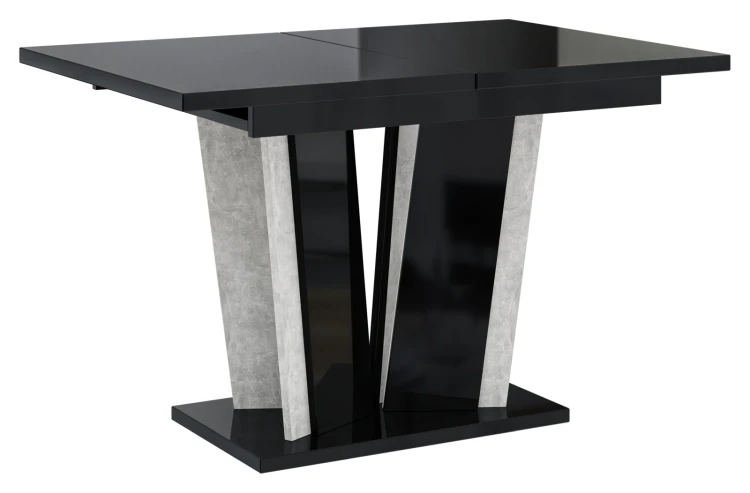 Stół rozkładany Naturio 120-160 cm prostokątny nowoczesny do jadalni salonu black gloss stone