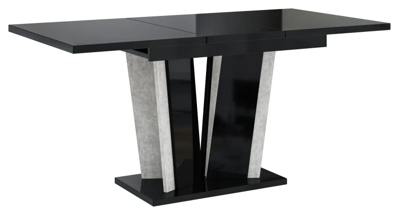 Stół rozkładany Naturio 120-160 cm prostokątny nowoczesny do jadalni salonu black gloss stone