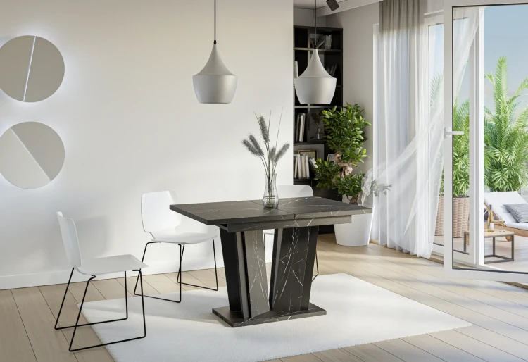 Stół rozkładany Naturio 120-160 cm prostokątny nowoczesny do jadalni salonu black royal black