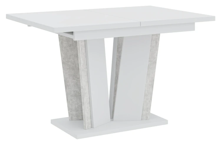 Stół rozkładany Naturio 120-160 cm prostokątny nowoczesny do jadalni salonu white stone