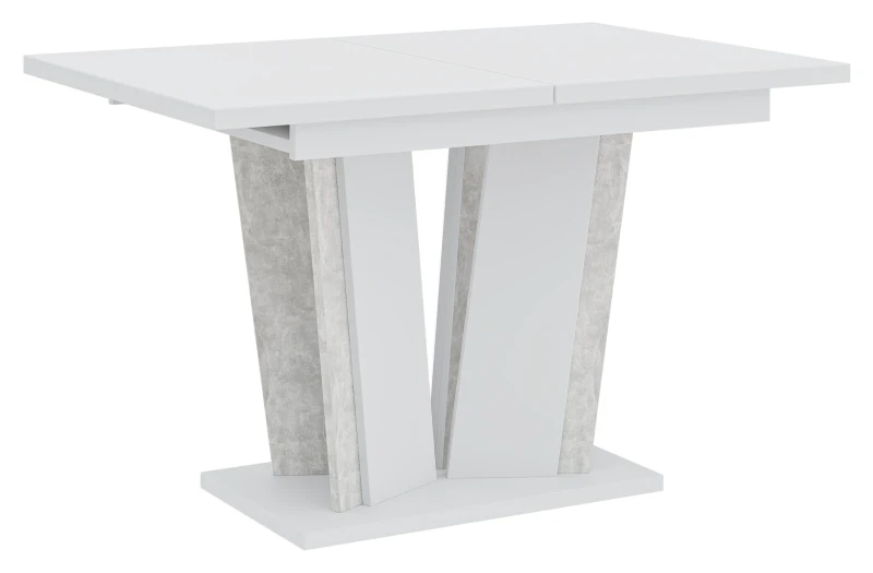 Stół rozkładany Naturio 120-160 cm prostokątny nowoczesny do jadalni salonu white stone