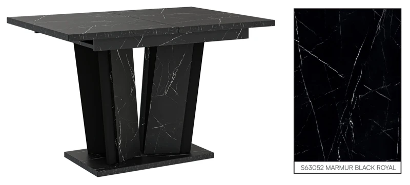 Stół rozkładany Naturio 120-160 cm prostokątny nowoczesny do jadalni salonu black royal black