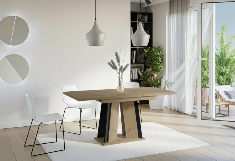 Stół rozkładany Prestiż 120-160 cm prostokątny nowoczesny do jadalni salonu artisan black