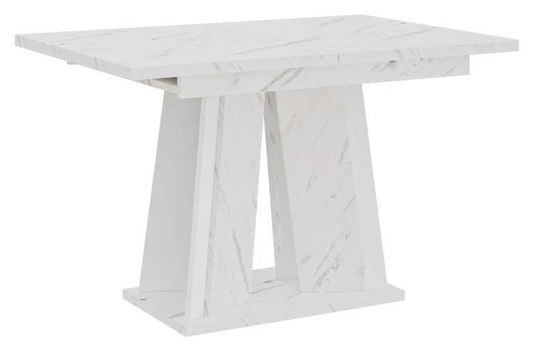 Stół rozkładany Prestiż 120-160 cm prostokątny nowoczesny do jadalni salonu bianco marble white