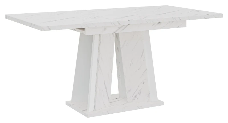 Stół rozkładany Prestiż 120-160 cm prostokątny nowoczesny do jadalni salonu bianco marble white