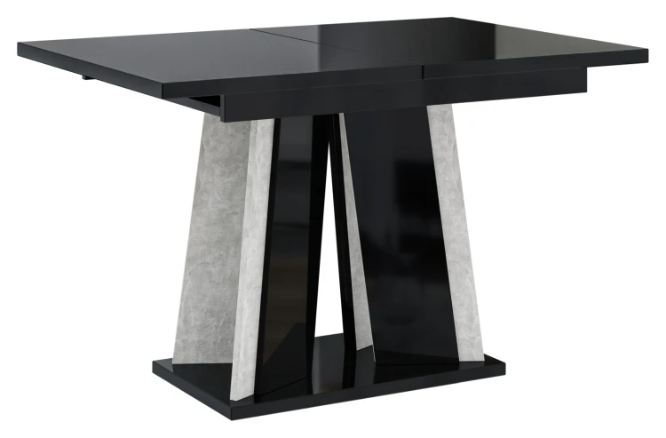Stół rozkładany Prestiż 120-160 cm prostokątny nowoczesny do jadalni salonu black gloss stone