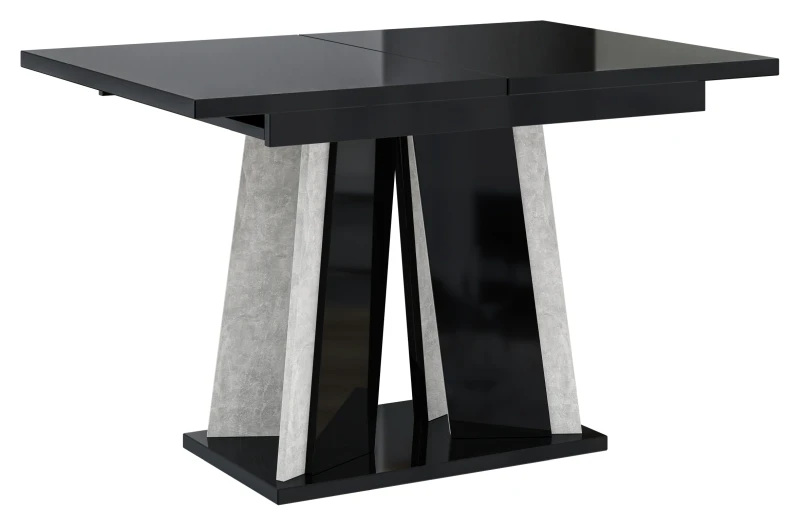 Stół rozkładany Prestiż 120-160 cm prostokątny nowoczesny do jadalni salonu black gloss stone