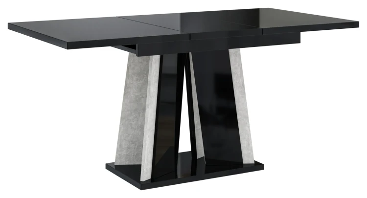 Stół rozkładany Prestiż 120-160 cm prostokątny nowoczesny do jadalni salonu black gloss stone
