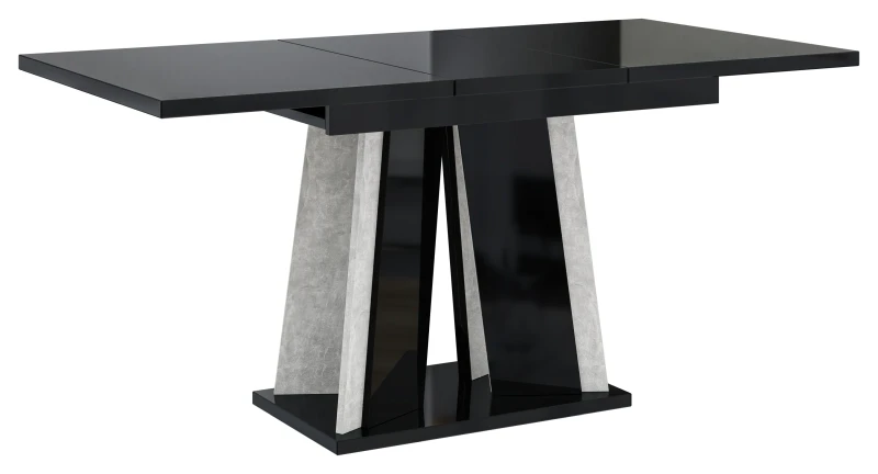 Stół rozkładany Prestiż 120-160 cm prostokątny nowoczesny do jadalni salonu black gloss stone