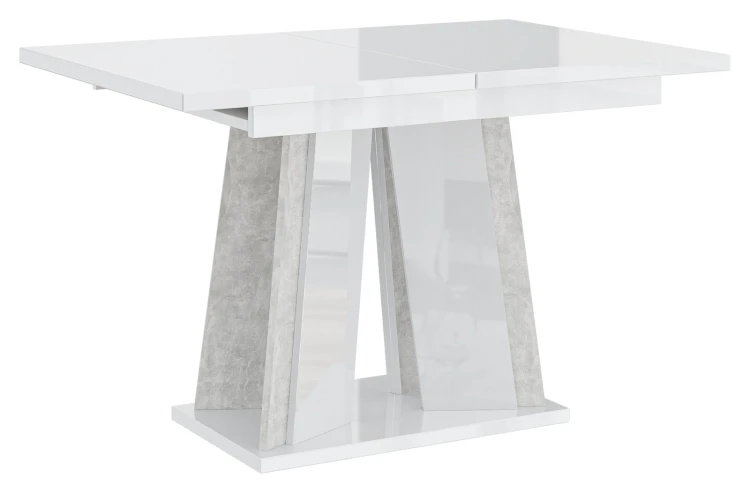 Stół rozkładany Prestiż 120-160 cm prostokątny nowoczesny do jadalni salonu white gloss stone