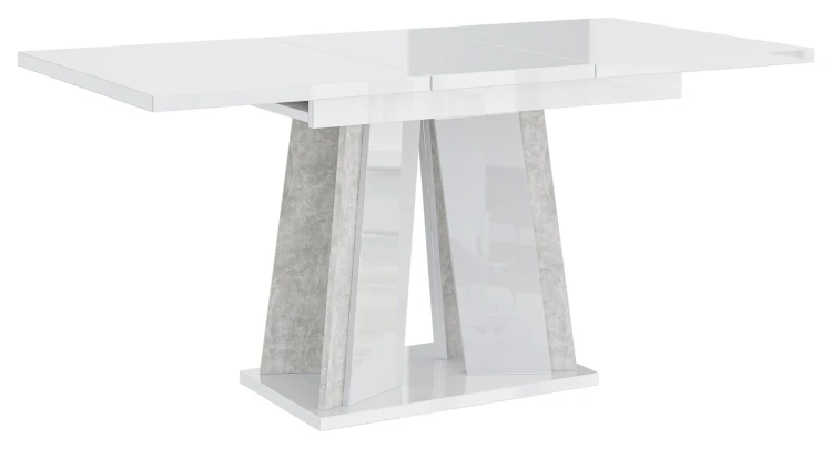 Stół rozkładany Prestiż 120-160 cm prostokątny nowoczesny do jadalni salonu white gloss stone