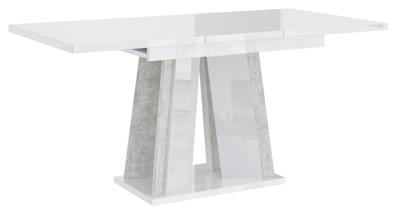 Stół rozkładany Prestiż 120-160 cm prostokątny nowoczesny do jadalni salonu white gloss stone