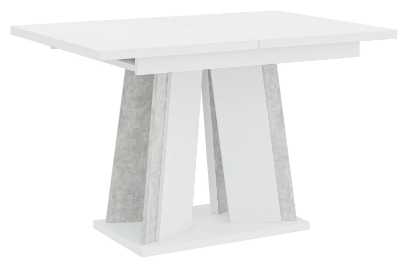 Stół rozkładany Prestiż 120-160 cm prostokątny nowoczesny do jadalni salonu white stone