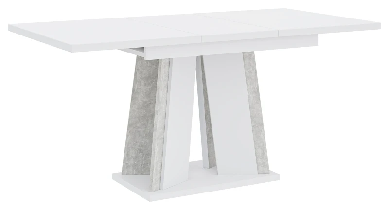 Stół rozkładany Prestiż 120-160 cm prostokątny nowoczesny do jadalni salonu white stone