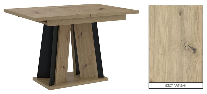 Stół rozkładany Prestiż 120-160 cm prostokątny nowoczesny do jadalni salonu artisan black