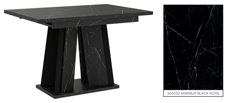 Stół rozkładany Prestiż 120-160 cm prostokątny nowoczesny do jadalni salonu black royal black