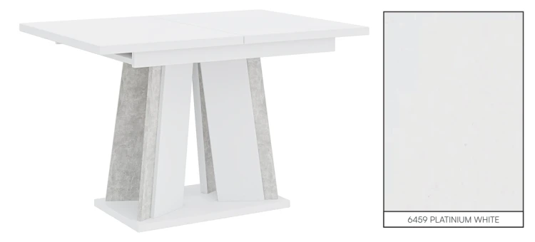 Stół rozkładany Prestiż 120-160 cm prostokątny nowoczesny do jadalni salonu white stone